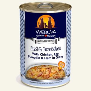 Weruva Dog Bed & Breakfast with Chicken, Egg, Pumpkin & Ham in Gravy 14oz. Case Of 12